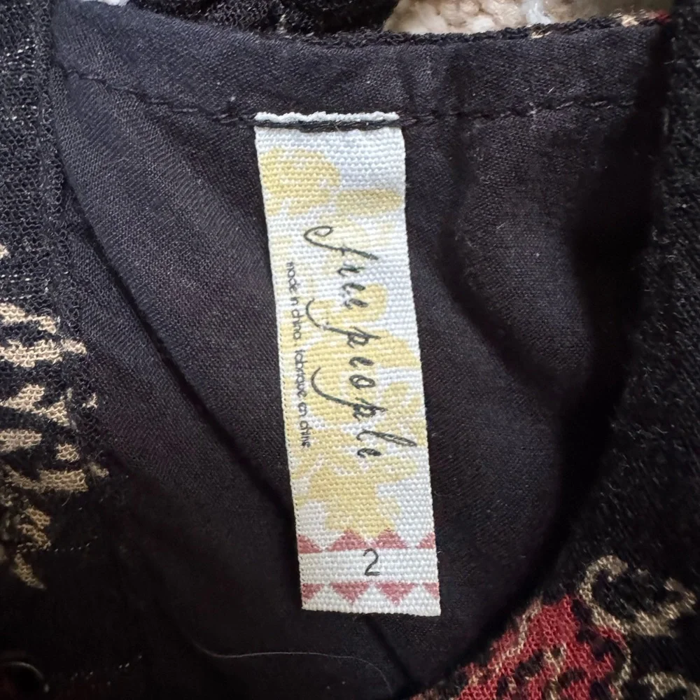 Free People You Made My Day Black and Red Floral Maxi Dress - Picture 2 of 6